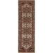 Ivory Geometric Heriz Serapi Hallway Runner Rug Handmade Wool Carpet - 2'6" x 10'2"