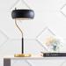 Lucius 22.5" Moody Metal LED Desk Lamp, Black/Brass Gold by JONATHAN Y