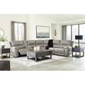 Gray Reclining Sectional - Signature Design by Ashley Dunleith 6-Piece Power Reclining Sectional Faux | 43 H x 189 W x 41 D in | Wayfair U71605S2