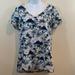 Lularoe Tops | Lularoe Tropical Sailing V-Neck Short Sleeve Shirt | Color: Blue/White | Size: L