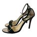 Coach Shoes | Coach Open Front Black Suede Stiletto Heel Size 9.5 Euc | Color: Black/Gold | Size: 9.5