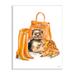 Stupell Industries Yorkie Puppy Dog Fashion Purse Accessories by Ziwei Li - Painting Canvas in Orange | 1.5 D in | Wayfair am-104_wd_13x19