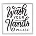 Stupell Industries Wash Hands Please Bathroom Typography Text Sign by Jalynn Heerdt - Graphic Art Wood in Brown | 17 H x 17 W x 1.5 D in | Wayfair