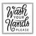 Stupell Industries Wash Hands Please Bathroom Typography Text Sign by Jalynn Heerdt - Graphic Art Wood in Brown | 12 H x 12 W x 1.5 D in | Wayfair