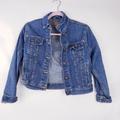 Levi's Jackets & Coats | Levis Girls Denim Jean Jacket Trucker Dancer Spellout On Back Size Xl | Color: Blue | Size: Xlg