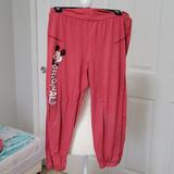 Disney Pants & Jumpsuits | Disney Red Mickey Mouse Joggers Women's Size Medium | Color: Red | Size: M