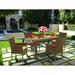 Bay Isle Home™ Glenrock 5 Piece Outdoor Dining Set w/ Cushions Glass in Brown | 34.25 H x 36.42 W x 59.84 D in | Wayfair