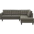 Gray Sectional - Empress 2 Piece Upholstered Fabric Sectional by Modway Polyester | 35.5 H x 101 W x 84 D in | Wayfair EEI-2797-GRA