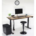 Inbox Zero Height Adjustable Sit to Stand Desk Wood/Metal in Gray/White | 60 W x 24 D in | Wayfair D300F7416F764B27959494E724D8A637