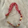 Anthropologie Jewelry | Anthropologie Long Scarf Beaded Necklace | Color: Pink | Size: Os