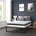 Alwyn Home Metal Platform Bed Frame w/ 10 Inch Pocket Spring Mattress & 3 Inch Memory Foam Topper Metal in Black/Brown/White | Wayfair