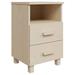 Latitude Run® Hamar Nightstand Storage Bedside Cabinet Nightstand w/ 2 Drawers Pine Wood in Brown | 24.4 H x 15.7 W x 13.8 D in | Wayfair