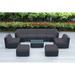 Latitude Run® 8 - Person Wicker Seating Group w/ Cushions - No Assembly Synthetic Wicker/All - Weather Wicker/Wicker/Rattan in Black | Outdoor Furniture | Wayfair