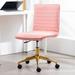 Everly Quinn Auctin Modern Velvet Office Task Chair Upholstered in Pink | 34 H x 22 W x 22 D in | Wayfair D60CD86AA2FB4E7B8ACD801F6454F7E1