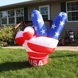 The Holiday Aisle® Peace Love & Freedom Patriotic Inflatable Polyester in Blue/Red/White | 61.5 H x 56 W x 28 D in | Wayfair