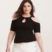 Torrid Tops | Hp Torrid Keyhole Cold Shoulder Blouse, Size 0 | Color: Black | Size: 0x