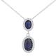 Elegano 9ct White Gold 40 cm Women’s Necklace – Double Oval Sapphire Diamond Pendant