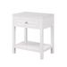 Dylan Wooden End Side Table Nightstand with Glass Top and Drawer