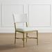 Angelina Dining Chair - Antiqued Textured Brass/Performance Linen Ivory - Frontgate