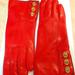 Coach Accessories | Coach Leather Lined Gloves | Color: Red | Size: Os