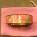 Lilly Pulitzer Jewelry | Lilly Pulitzer Gold Hinged Bangle Bracelet In Pink Rose Print. | Color: Gold/Pink | Size: Os