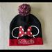 Disney Accessories | Disney Minnie Mouse Beanie Hat Kids Girls One Size Red White Black Cap Bow | Color: Black/Red | Size: Osbb
