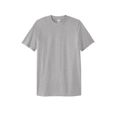 Men's Big & Tall Shrink-Less™ Lightweight Longer-Length Crewneck T-Shirt by KingSize in Heather Grey (Size 9XL)
