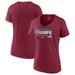 Women's Fanatics Branded Burgundy Colorado Avalanche 2022 Stanley Cup Champions Winger V-Neck T-Shirt