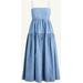 Tie-back Tiered Chambray Dress