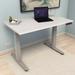 Compel Rizer Height Adjustable Standing Desk w/ Cable Management Wood/Metal in Gray/Brown | 72 W x 24 D in | Wayfair RZR-2-7224-WHT-SLV-BNDL
