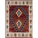 Geometric Tribal Moroccan Oriental Wool Area Rug Hand-knotted Carpet - 5'2" x 6'5"