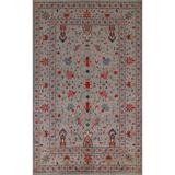 Gray Traditional Kazak Oriental Area Rug Hand-knotted Wool Carpet - 6'10" x 9'11"