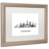 Trademark Fine Art 'Cleveland Ohio Skyline WB-BW' Framed Graphic Art on Canvas, Wood | 0.5 D in | Wayfair MW0427-S1620MF