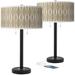 Giclee Glow Arturo 25" Swell Shade Black USB Table Lamps Set of 2