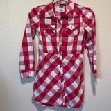 Levi's Dresses | Girl’s Levi’s Shirt Dress.Size 12, 100% Cotton. Red And White Plaid Pattern. | Color: Red/White | Size: 12g