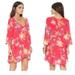 Free People Dresses | Free People Red Floral Eyes On You Mini Dress With Pockets Size 4 | Color: Red | Size: 4