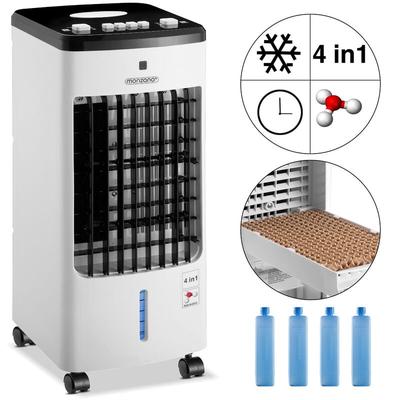 Monzana - Luftkühler 4in1 mobil 60W 330m³/h Oszillation 3,5L inkl. 4 Kühlakkus 3,5L Ventilator