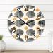 Designart 'Retro Circular Polka Dot Graphics I' Mid-Century Modern wall clock