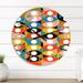 Designart 'Minimalistic Abstract Geometric Shapes In Retro Colors IV' Mid-Century Modern wall clock