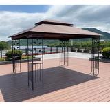 13x10 Patio Gazebo Canopy Tent with Double Roof and Mosquito Net