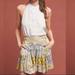 Anthropologie Shorts | Anthropologie Maeve Yellow Patchwork Pleated High Waisted Shorts | Color: White/Yellow | Size: S