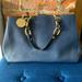 Michael Kors Bags | Michael Kors Cynthia Satchel Navy Blue Bag, Medium, Leather, New | Color: Blue | Size: Medium