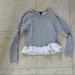 J. Crew Sweaters | J Crew Layered Sweater With Ruffled Bottoms Sz Small | Color: Gray/White | Size: S