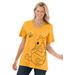 Plus Size Women's Disney Women's Short Sleeve V-Neck Tee Gold Winnie the Pooh Honey Pot by Disney in Bright Gold Winnie Bee (Size 1X)