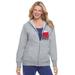 Plus Size Women's Peanuts Women's Zip Up Fleece Hoodie Snoopy on House by Peanuts in Heather Grey Snoopy (Size M)