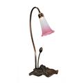 "16""H Pink/White Pond Lily Accent Lamp - Meyda Lighting 13509"