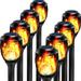 Grand Patio Outdoor Landscape Solar Flickering Flame Lights Pack Of 8 Plastic in Black | 22.83 H x 3.54 W x 3.54 D in | Wayfair
