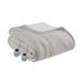 Serta Fleece to Sherpa Heated Blanket Polyester in Gray | 62 W in | Wayfair ST54-0110