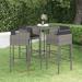 Latitude Run® Patio Bar Set Outdoor Bistro Set Bar Stool Bistro Table Poly Rattan Wicker/Rattan in Gray | 5.51 H x 17.91 W x 36.22 D in | Wayfair