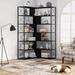 Latitude Run® 7-Tier Bookcase Home Office Bookshelf, L-Shaped Corner Bookcase w/ Frame, Industrial Style in Black | 71 H x 37 W x 12 D in | Wayfair